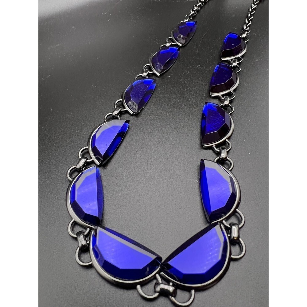 Coldwater Creek Blue Halfmoon Necklace